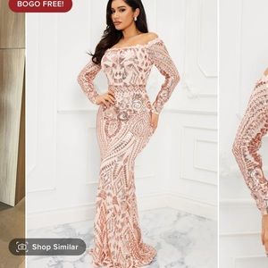 Chloe RoseGold Sequin Dress - RoseGold